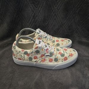 Vans Authentic Floral Skateboarding Shoes Womens Sz 10 Casual Sneakers Skater.